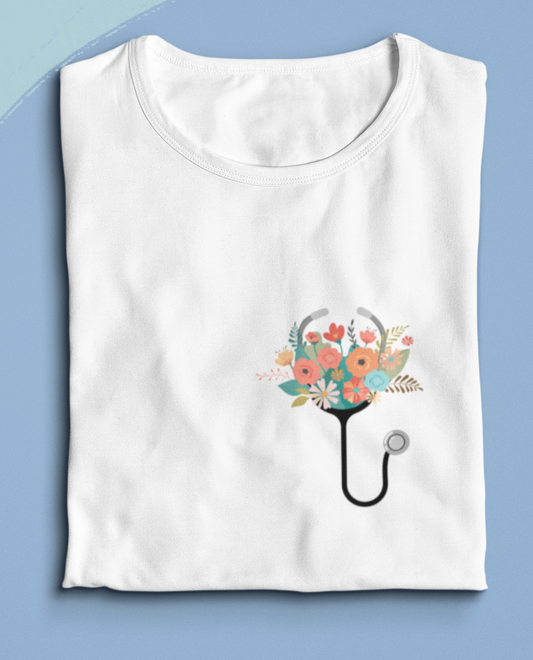 Blumen Stethoskop Frauen T-Shirt